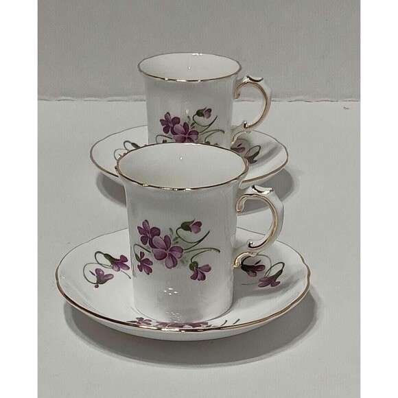 Vintage Oakley China Violet Teacup & Saucer Set - Fine Bone China England - Picture 7 of 8
